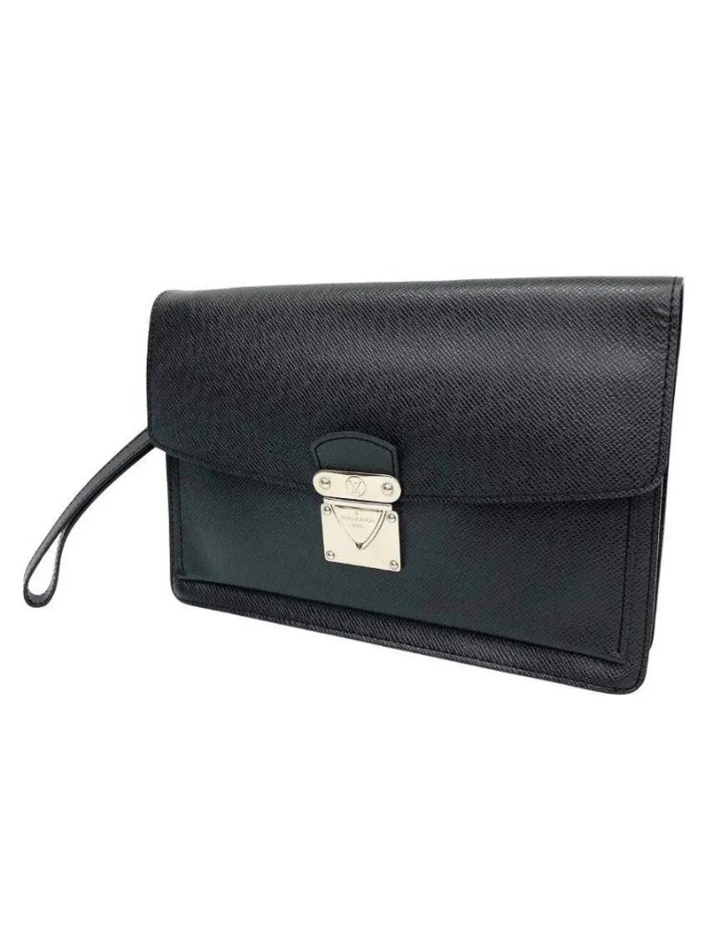 Louis Vuitton Taiga Belaia Second Handbag Clutch Ardoise Black